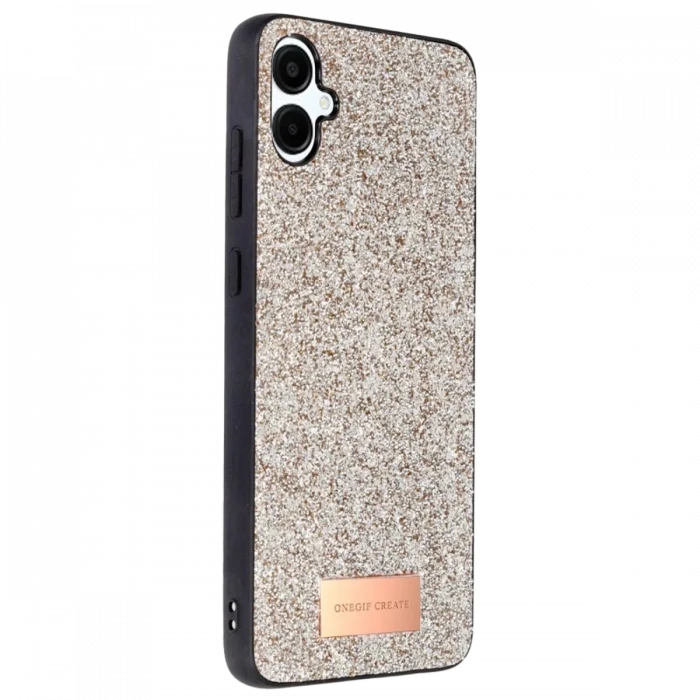 Onegif Samsung Galaxy A06 Bright Simli Kapak - Gold