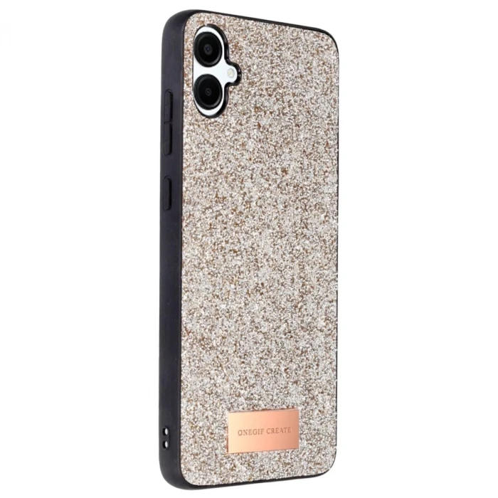 Onegif Samsung Galaxy A06 Bright Simli Kapak - Gold