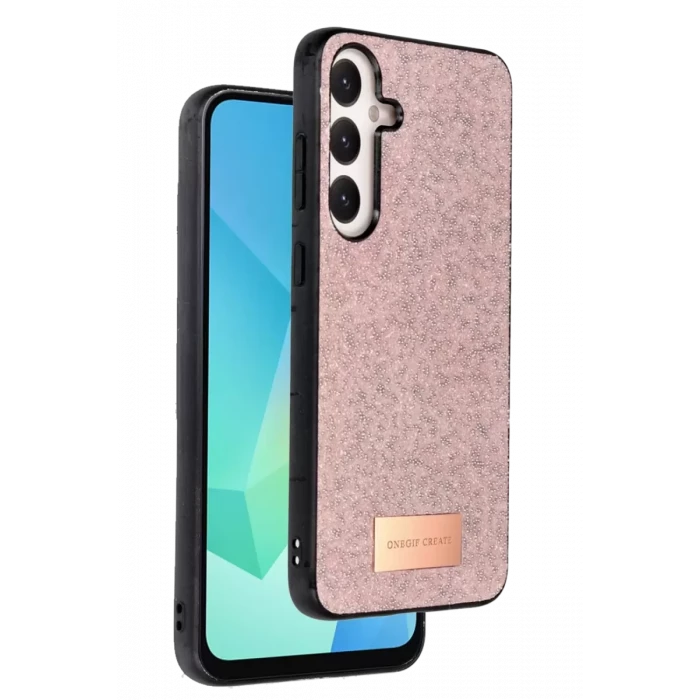 Onegif Samsung Galaxy A36 Bright Simli Kapak - Pembe