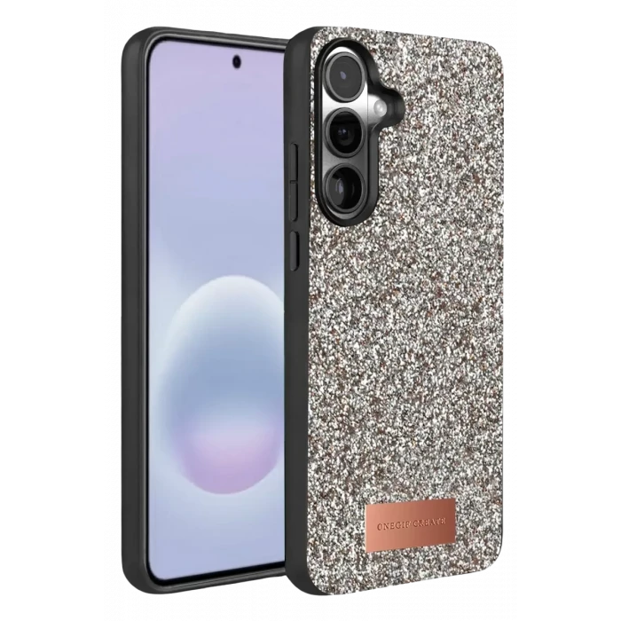 Onegif Samsung Galaxy A37 5G Bright Simli Kapak - Gümüş
