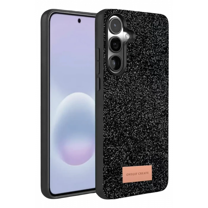 Onegif Samsung Galaxy A37 5G Bright Simli Kapak - Siyah