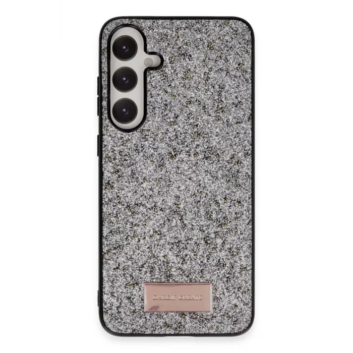 Onegif Samsung Galaxy A55 5G Bright Simli Kapak - Gümüş