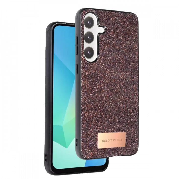 Onegif Samsung Galaxy A56 Bright Simli Kapak - Derin Mor