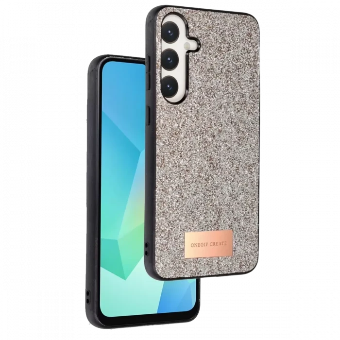 Onegif Samsung Galaxy A56 Bright Simli Kapak - Gold
