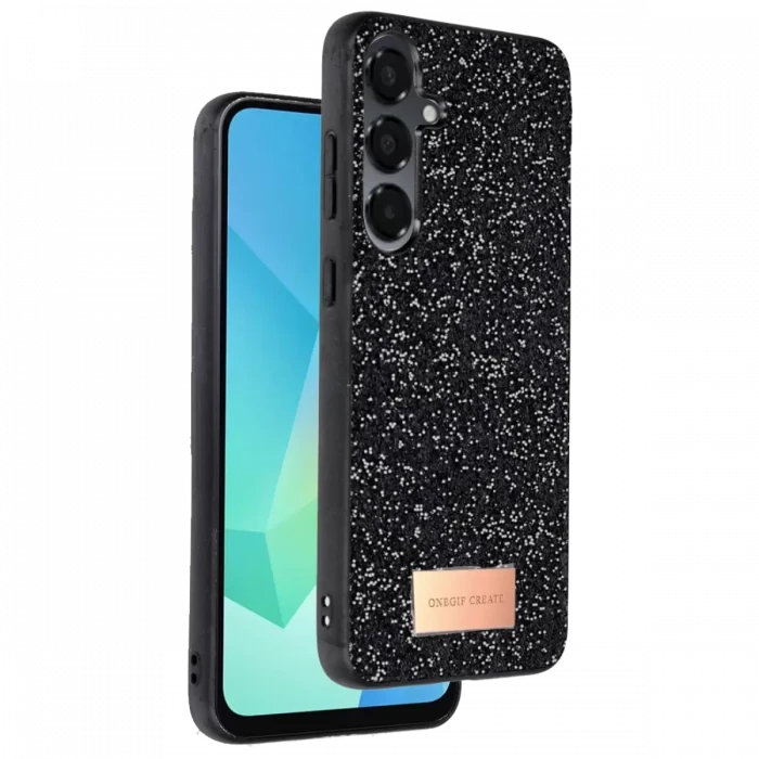 Onegif Samsung Galaxy A56 Bright Simli Kapak - Siyah