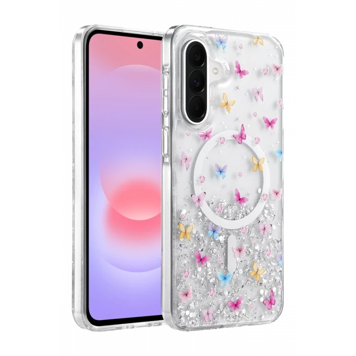 Onegif Samsung Galaxy A56 Misk Simli Magsafe Kapak - Desen 4