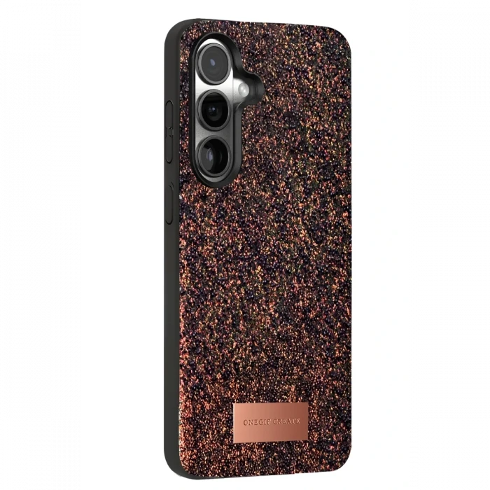 Onegif Samsung Galaxy S24 FE Bright Simli Kapak - Derin Mor