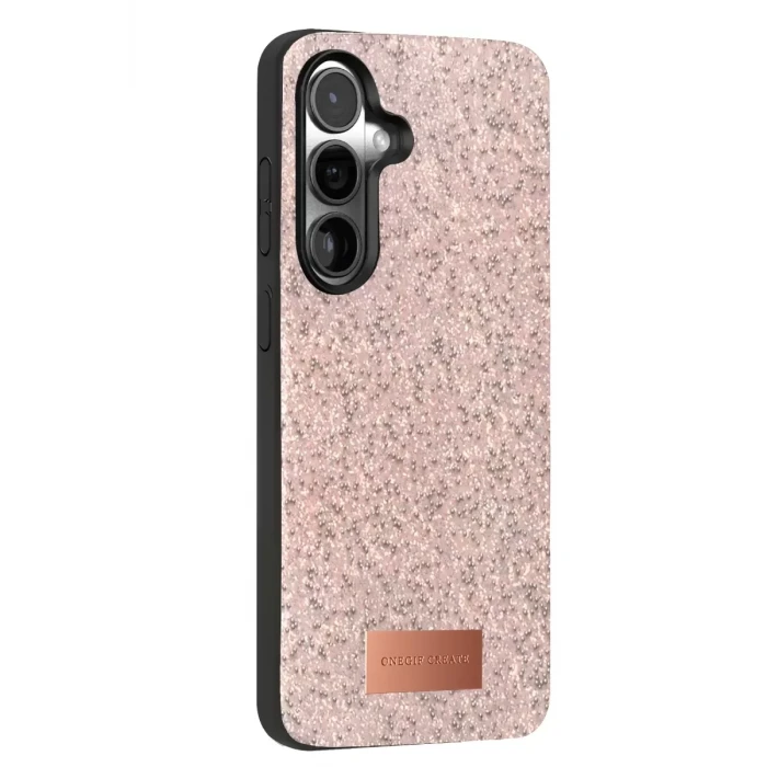 Onegif Samsung Galaxy S24 FE Bright Simli Kapak - Pembe