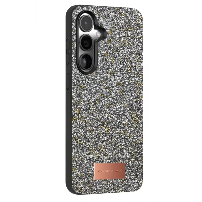 Onegif Samsung Galaxy S25 Bright Simli Kapak - Gold