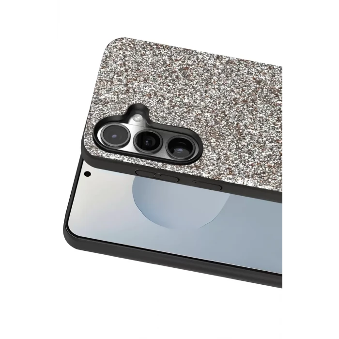 Onegif Samsung Galaxy S25 Bright Simli Kapak - Gümüş