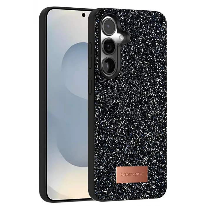 Onegif Samsung Galaxy S25 Bright Simli Kapak - Siyah