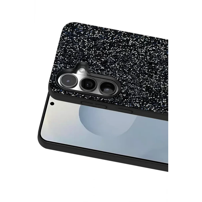 Onegif Samsung Galaxy S25 Bright Simli Kapak - Siyah