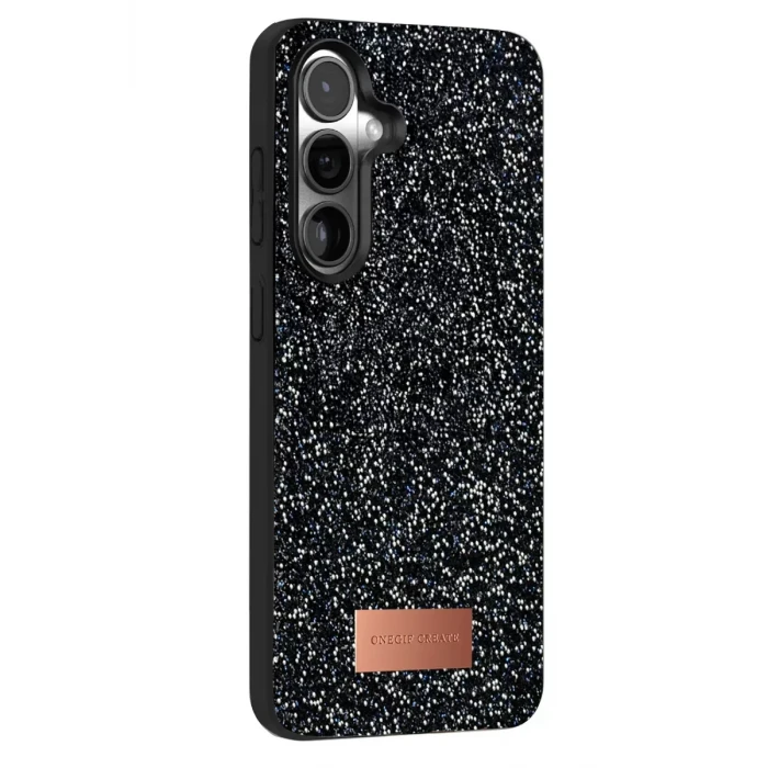 Onegif Samsung Galaxy S25 Bright Simli Kapak - Siyah