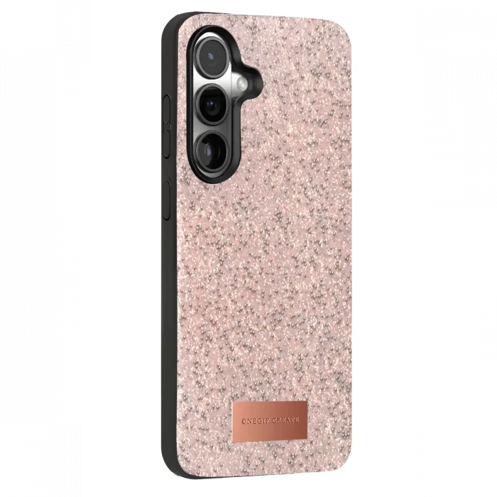 Onegif Samsung Galaxy S25 Plus Bright Simli Kapak - Pembe