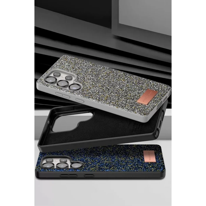 Onegif Samsung Galaxy S25 Ultra Bright Simli Kapak - Pembe