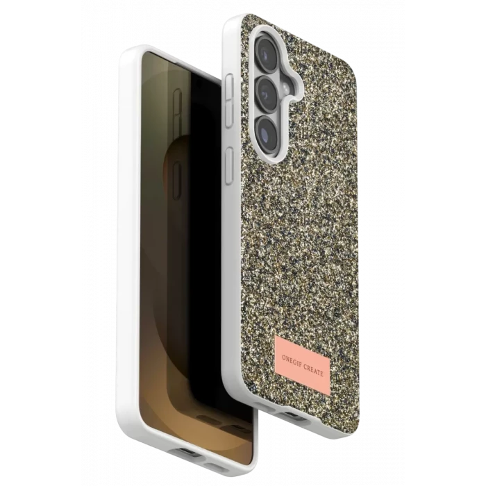 Onegif Samsung Galaxy S26 Bright Simli Kapak - Gold