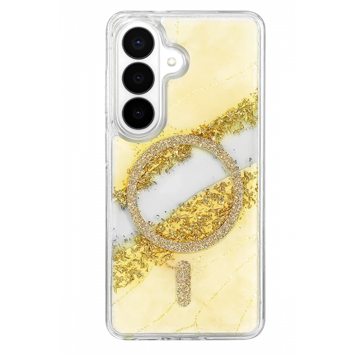 Onegif Samsung Galaxy S26 Lotus Simli Magsafe Kapak - Gümüş