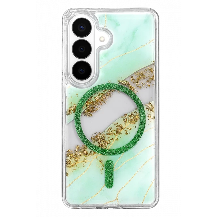 Onegif Samsung Galaxy S26 Lotus Simli Magsafe Kapak - Yeşil