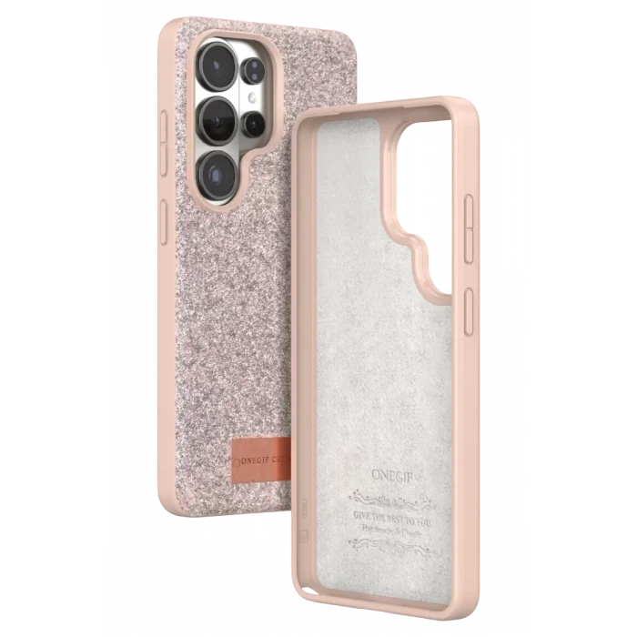 Onegif Samsung Galaxy S26 Ultra Bright Simli Kapak - Pembe