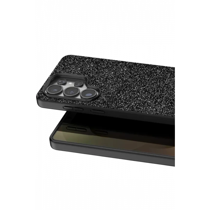 Onegif Samsung Galaxy S26 Ultra Bright Simli Kapak - Siyah