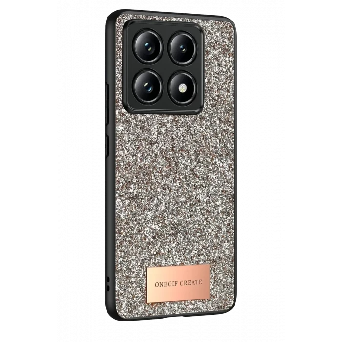 Onegif Xiaomi Mi 14T Pro Bright Simli Kapak - Gold