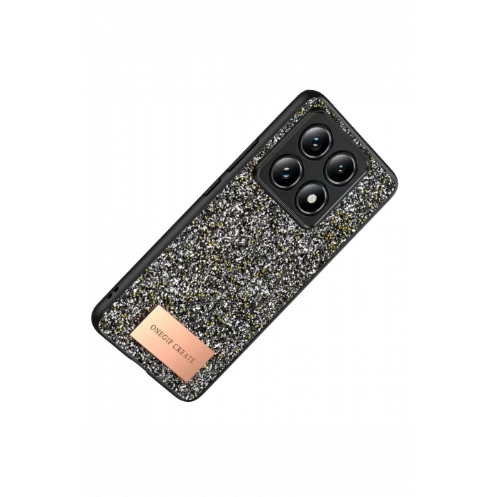 Onegif Xiaomi Mi 14T Pro Bright Simli Kapak - Gümüş