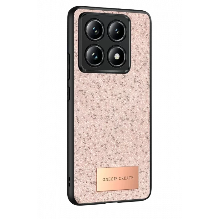 Onegif Xiaomi Mi 14T Pro Bright Simli Kapak - Pembe