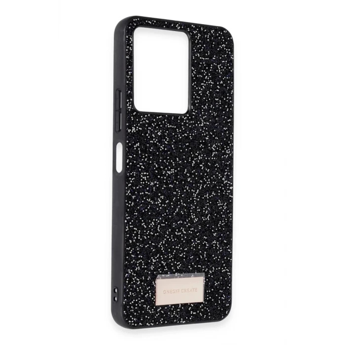 Onegif Xiaomi Redmi 13C Bright Simli Kapak - Siyah