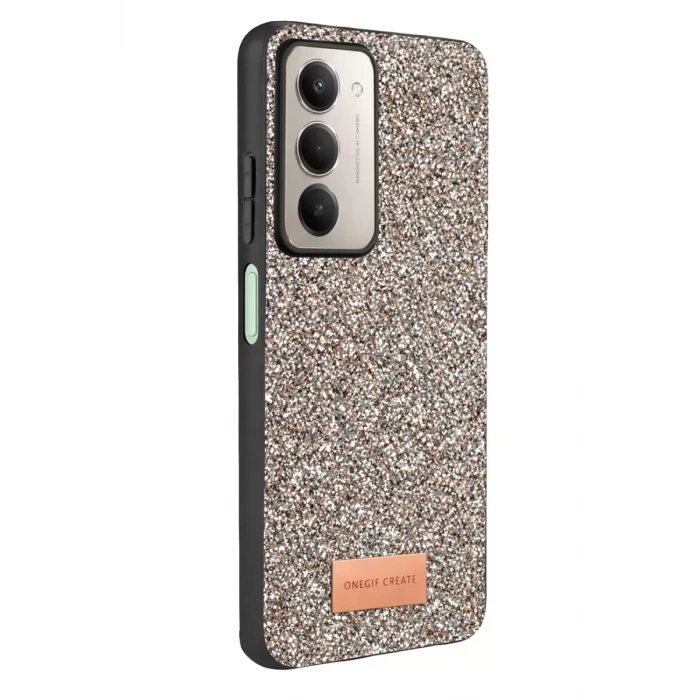 Onegif Xiaomi Redmi 15 4G Bright Simli Kapak - Gümüş