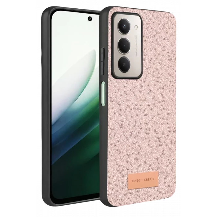 Onegif Xiaomi Redmi 15 4G Bright Simli Kapak - Pembe