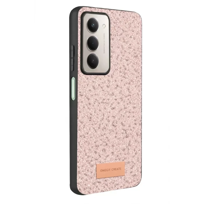 Onegif Xiaomi Redmi 15 4G Bright Simli Kapak - Pembe