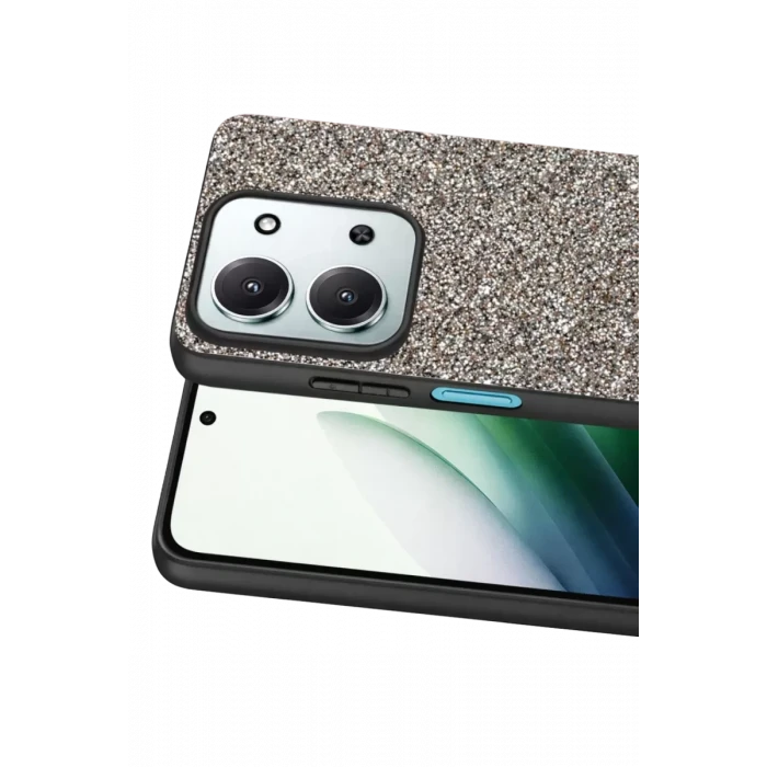Onegif Xiaomi Redmi 15C 4G Bright Simli Kapak - Gümüş