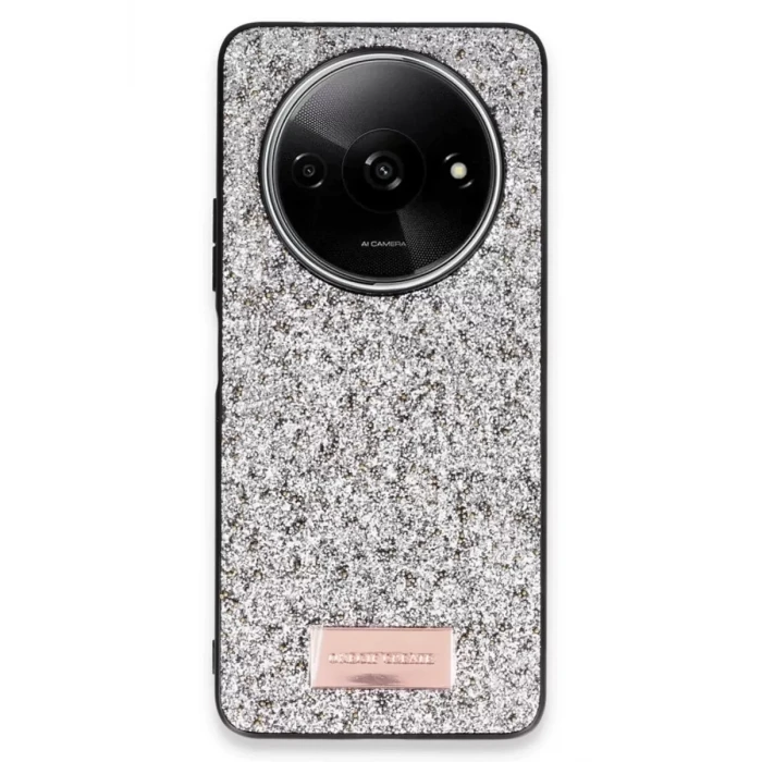 Onegif Xiaomi Redmi A3 4G Bright Simli Kapak - Gümüş