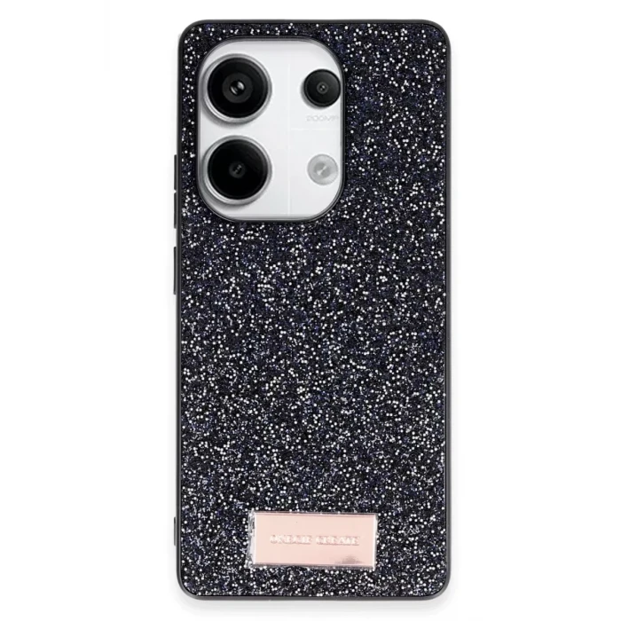 Onegif Xiaomi Redmi Note 13 Pro 4G Bright Simli Kapak - Siyah