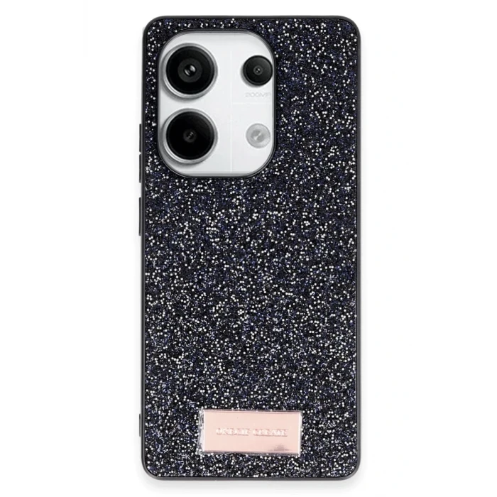 Onegif Xiaomi Redmi Note 13 Pro 4G Bright Simli Kapak - Siyah