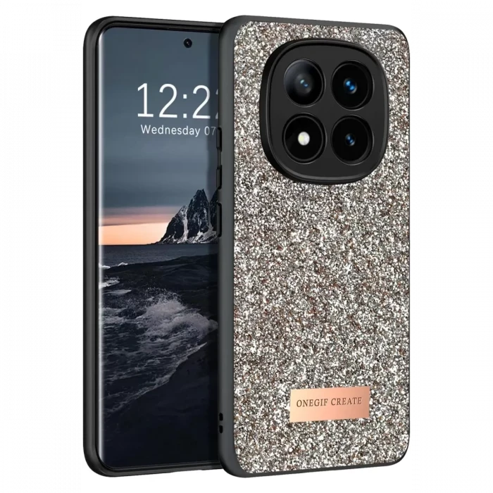 Onegif Xiaomi Redmi Note 14 Pro 4G Bright Simli Kapak - Gold