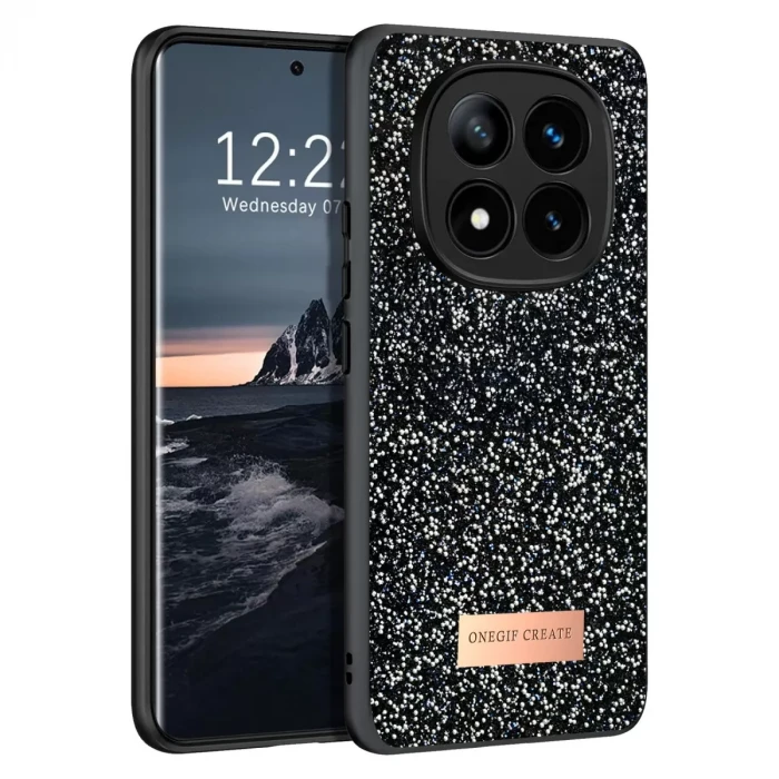 Onegif Xiaomi Redmi Note 14 Pro 4G Bright Simli Kapak - Siyah