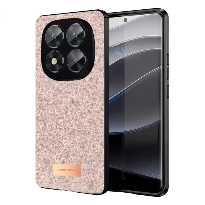 Onegif Xiaomi Redmi Note 14 Pro 5G Bright Simli Kapak - Pembe