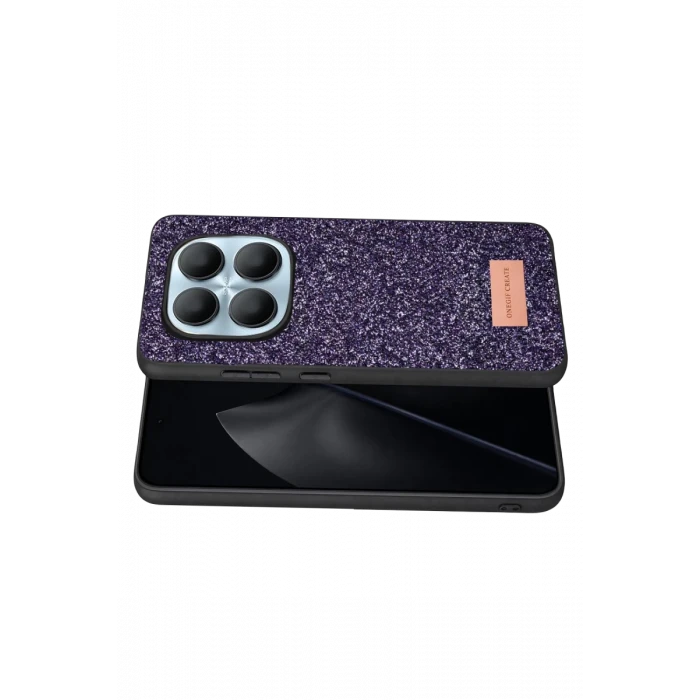 Onegif Xiaomi Redmi Note 15 Pro 5G Bright Simli Kapak - Derin Mor