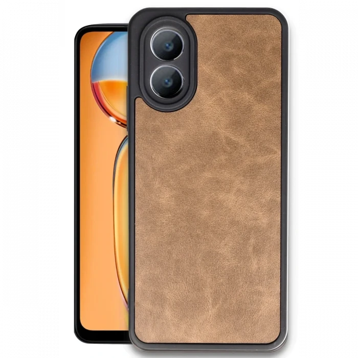 Oppo A38 Kılıf Aras Deri Kapak - Taba
