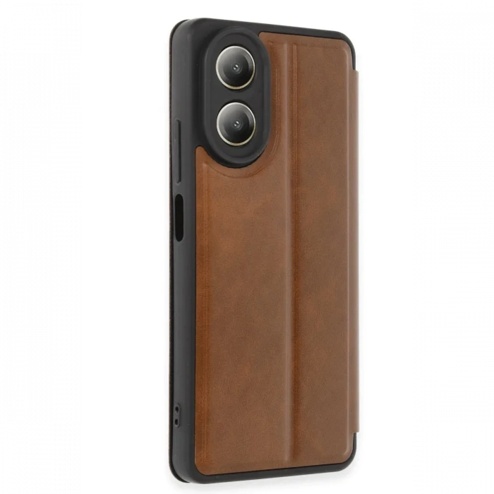 Oppo A38 Kılıf Flip Cover - Taba