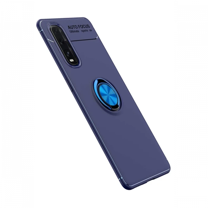 Oppo Find X2 Kılıf Range Yüzüklü Silikon - Mavi