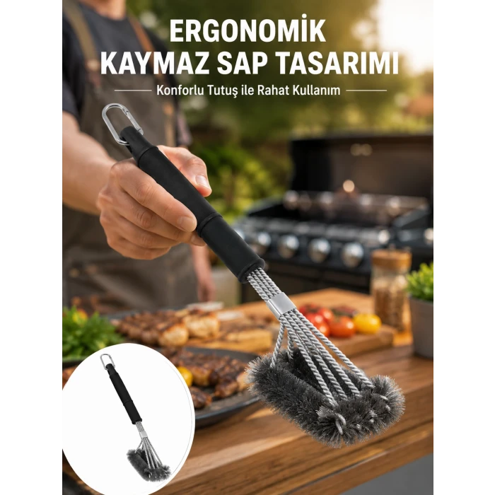 Paslanmaz Çelik Telli Mangal Temizlik Fırçası Yeni Nesil