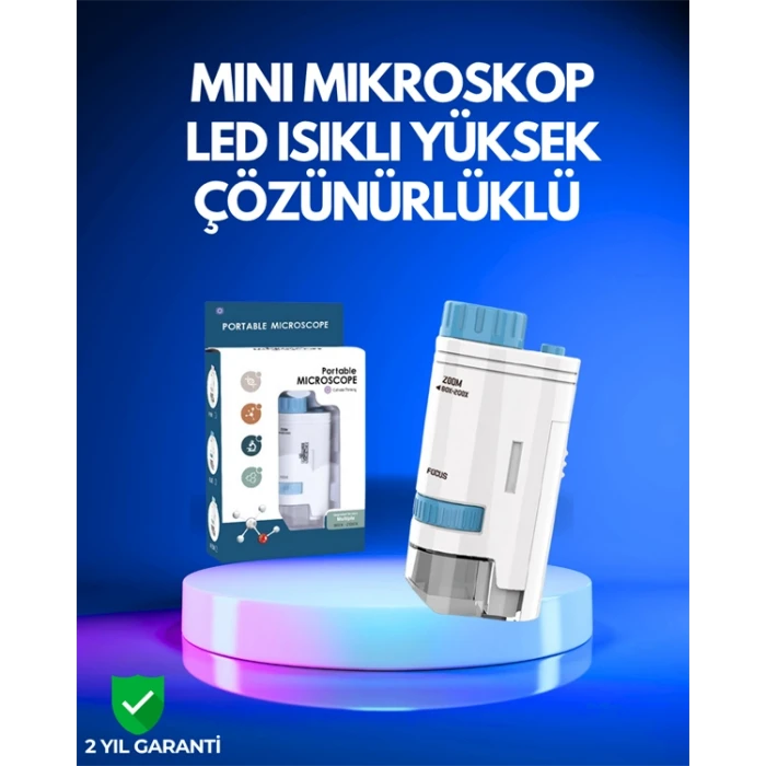 PMMA Optik Lensli Kompakt Taşınabilir Mikroskop