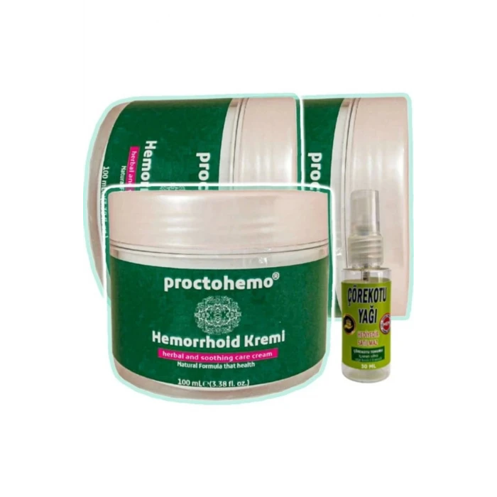 Proctohemo Krem 100 ml x 3 adet + Çörek Otu Yağı 30 ml
