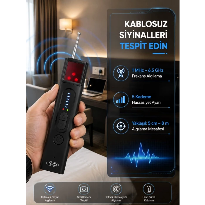 Profesyonel Gizli Kamera ve Kablosuz Sinyal Dedektörü