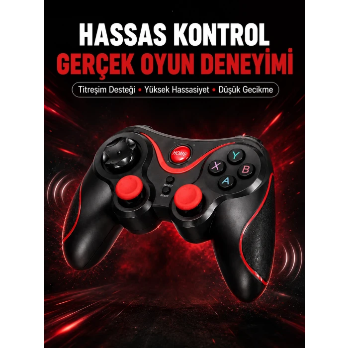 Profesyonel Oyuncu Kablosuz Gamepad Çoklu Cihaz Desteği