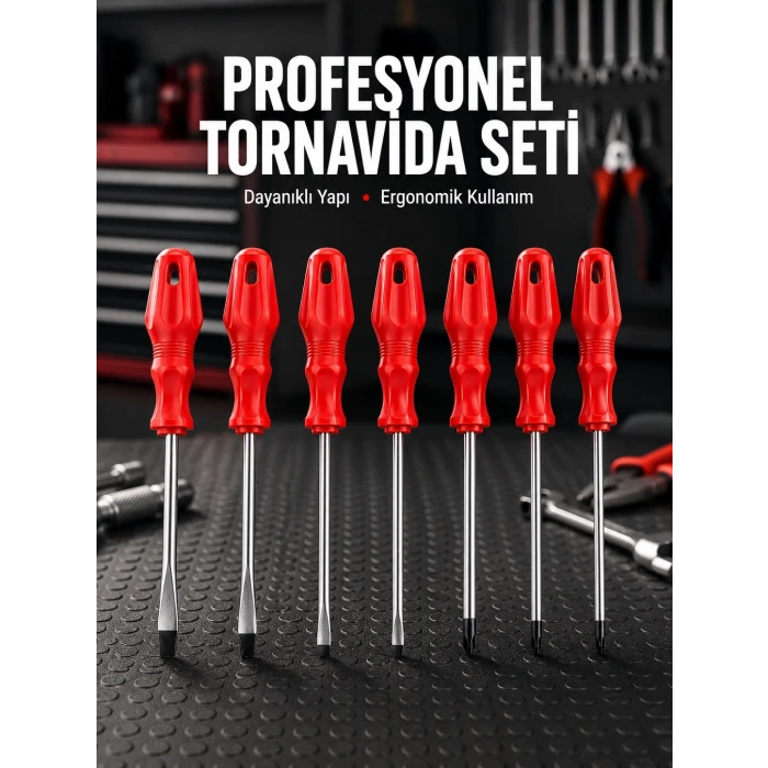 Profesyonel ve Günlük Kullanıma Uygun 7li Tornavida Seti