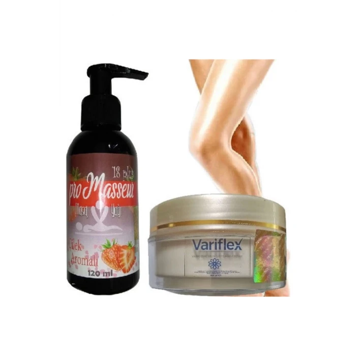 Promasseur Plus Çilek Aromalı Masaj Yağı-Variflex Krem ile