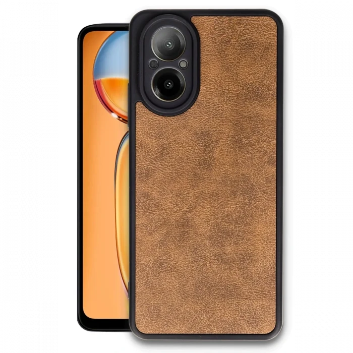 Realme 12 Lite Kılıf Aras Deri Kapak - Taba